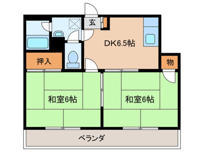 間取図 シャトレ穴生２