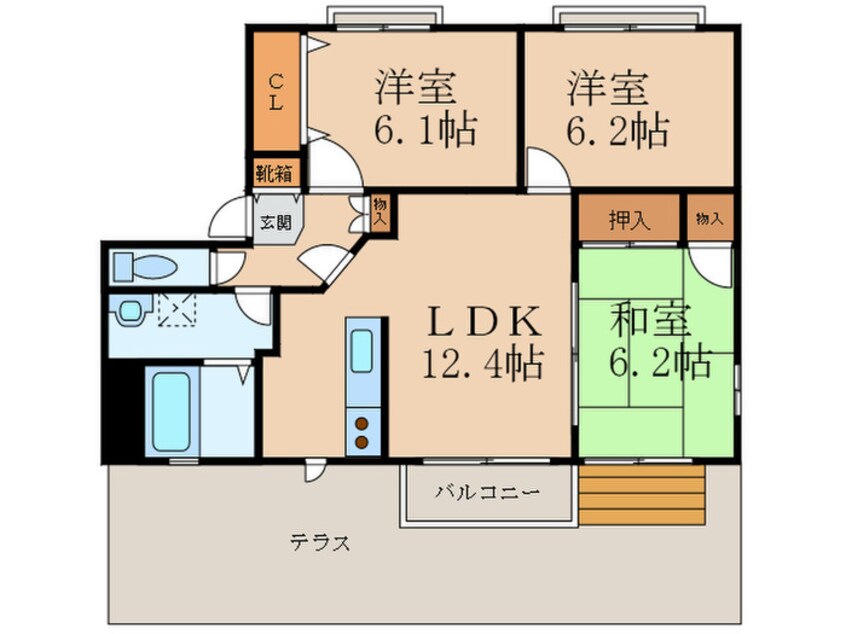 間取図 コ－ポランド津田新町Ｂ棟