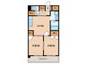 マンション堤 2DKの間取り