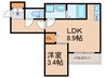 GAIA 櫛原 1LDKの間取り