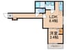 GAIA 櫛原 1LDKの間取り