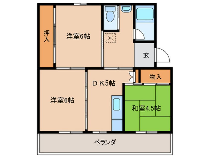 間取図 ﾋﾞﾚｯｼﾞﾊｳｽ今宿1号棟