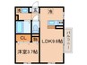 リーフコート星ヶ丘 1LDKの間取り