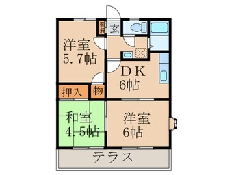 間取図 パナハイツＥＮＯＫＩ　Ｂ棟