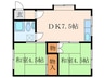 野村アパート 2DKの間取り