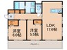 アジュール日吉町 2LDKの間取り