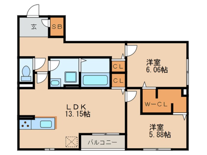 間取図 プリマフルール彩都Ａ棟