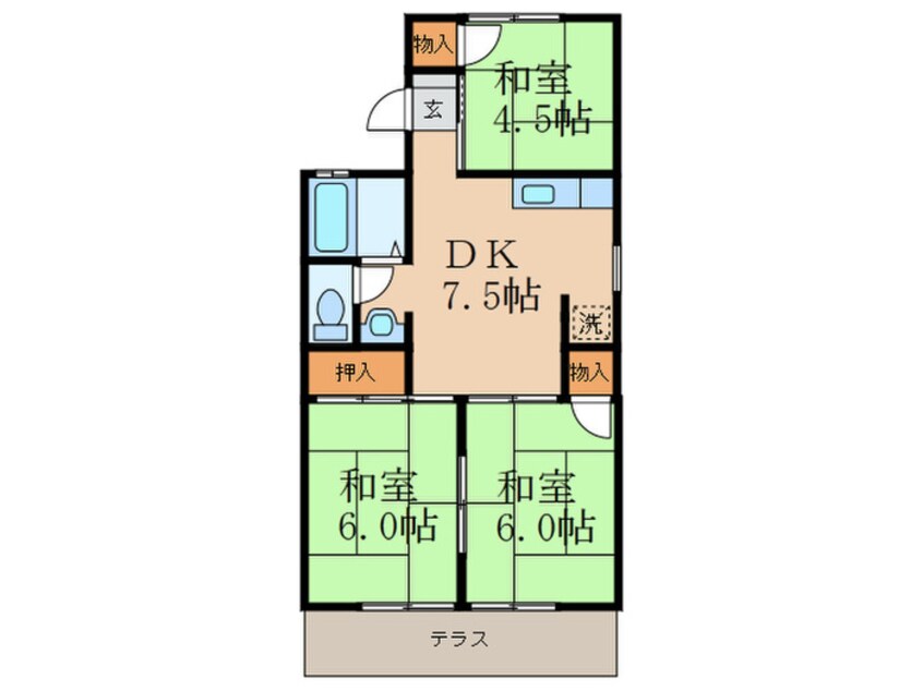 間取図 ボンセジュ－ル企救丘Ａ棟