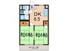 シャトレ上の原 2DKの間取り