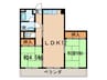 ディアライフ皇后崎 2LDKの間取り