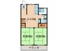 通谷グリーンハイツ 2DKの間取り