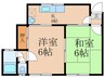 行事アパート 2Kの間取り