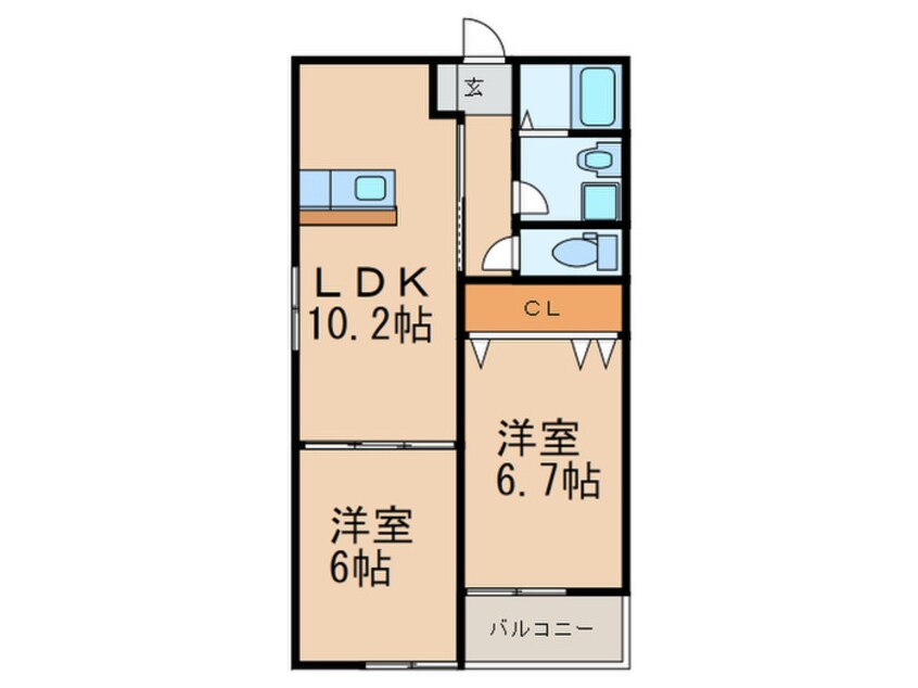 間取図 エルソル茶屋町