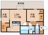 DｰROOM守恒Ⅱ 2LDKの間取り