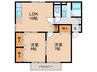 メディオ・ルーチェA 2LDKの間取り