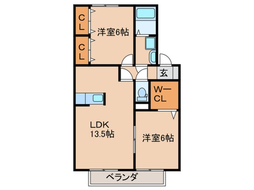 間取図 ラフィ－ネ水巻Ａ棟