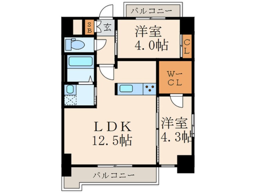 間取図 Studie小倉離宮