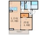 仮）D-ROOM中原西 1LDKの間取り