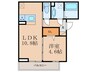 D-ROOM中原西 1LDKの間取り
