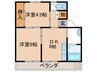 ヴィラナリー中間2号棟 2DKの間取り