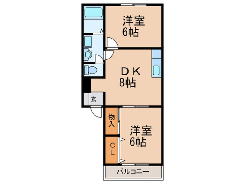 間取図 スカイハイツ内橋ⅠC棟