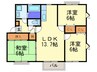 シャンブル三浦Ｂ 3LDKの間取り