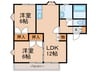 上津コーポＤ 2LDKの間取り