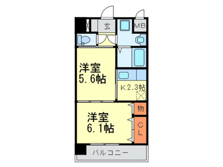 間取図 Ｓｕｎ　Ｅａｓｔ大橋
