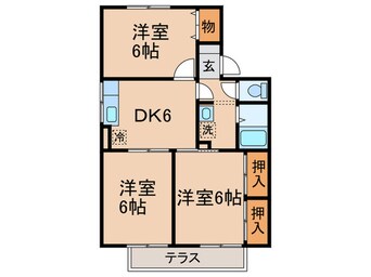 間取図 セジュール東山田Ⅱ B棟