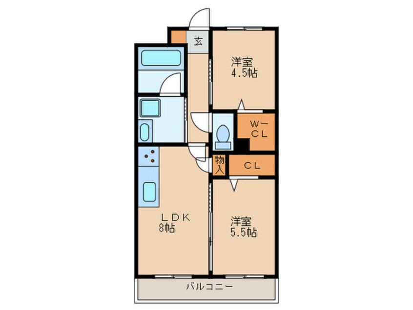 間取図 サンライズ周船寺Ⅱ