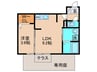 ロイヤルシティ折尾 1LDKの間取り