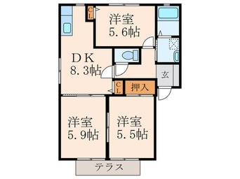 間取図 クエストヒル陣原Ａ