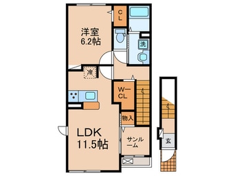 間取図 アライブ馬場山緑Ⅰ