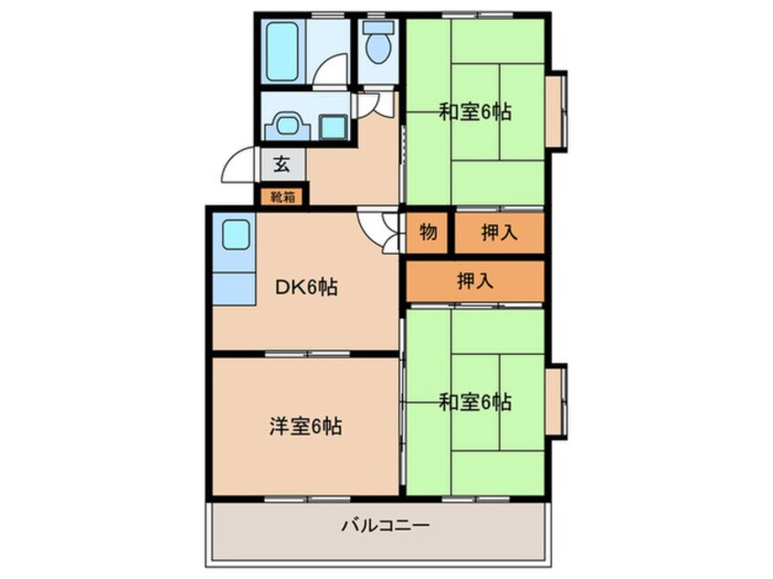 間取図 西原コ－ポ２