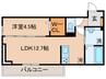 仮)TORISIA陣原 1LDKの間取り