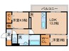 仮)TORISIA陣原 2LDKの間取り
