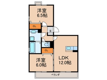 間取図 ルミエ－ル南里