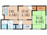 上山田尾浦貸家 2DKの間取り