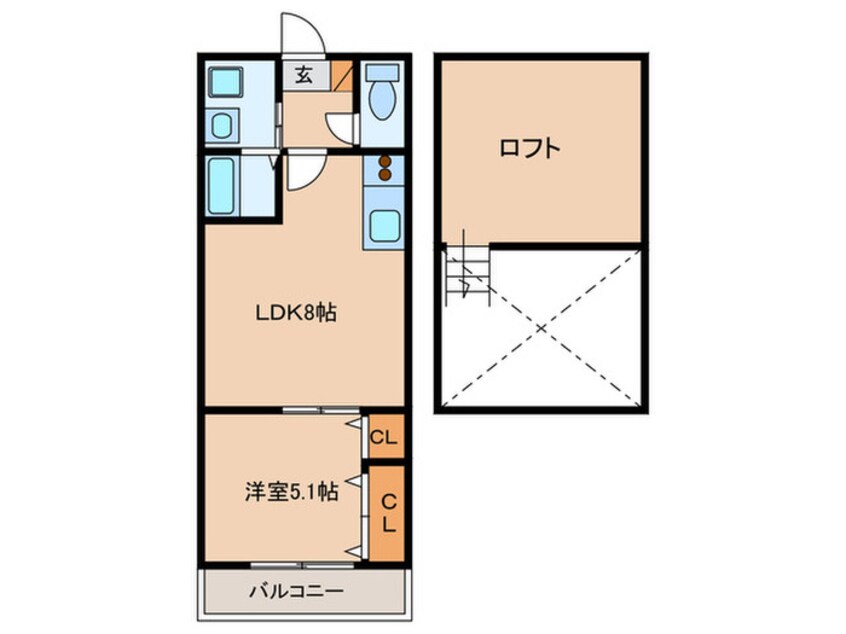 間取図 エリーナハイツ福大前