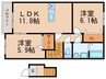 Calme crique戸畑駅西EAST棟 2LDKの間取り
