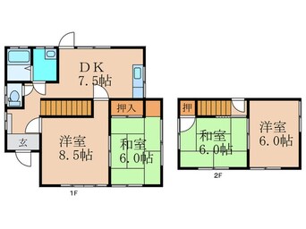 間取図 南若園町貸家