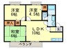メロディハイツ八尋 3LDKの間取り