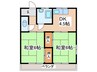 松本荘 2DKの間取り