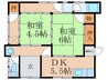 高松伊田貸家 2DKの間取り