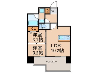 間取図 ﾓﾀﾞﾝｱｽﾋﾟﾚｰｼｮﾝｻﾞﾊｶﾀｴｷﾏｴ