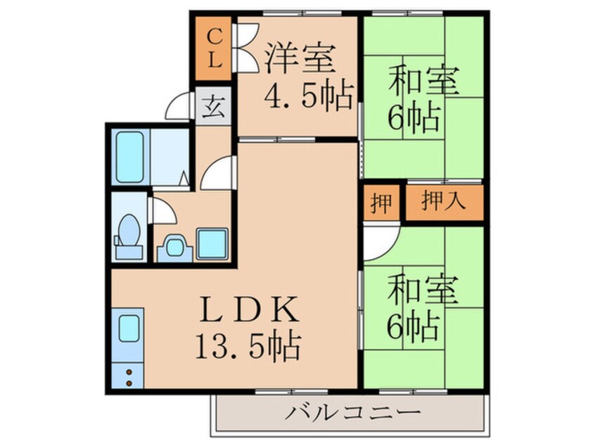 間取図 パレス花宅C棟