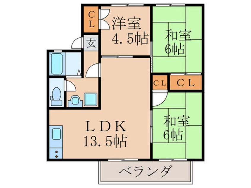 間取図 パレス花宅D棟