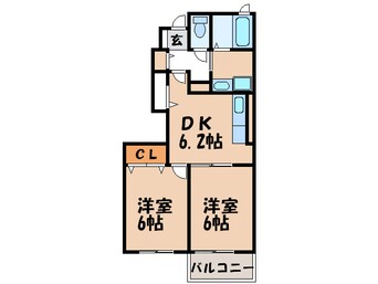 間取図 ヒルズ上弓削Ｂ