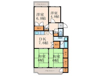 間取図 エメラルドマンション南小倉Ｃ棟