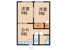 石原アパ－ト 2DKの間取り